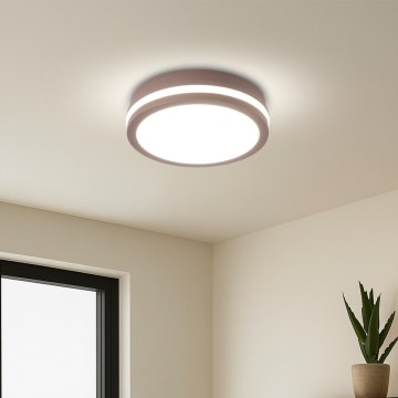 Brilagi - LED vonkajšie stropné svietidlo s čidlom BENE LED/18W/230V pr. 21,5 cm hnedé IP54