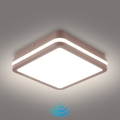 BRILAGI - LED vonkajšie stropné svietidlo so senzorom BENE LED/18W/230V 21,5x21,5 cm hnedé IP54