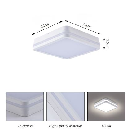 Brilagi - LED vonkajšie svietidlo BENE LED/18W/230V 22x22 cm biela IP54