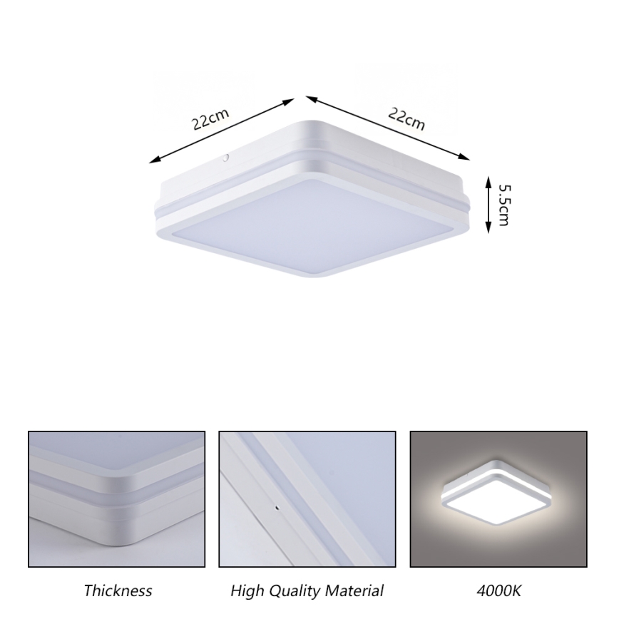 Brilagi - LED vonkajšie svietidlo BENE LED/18W/230V 22x22 cm biela IP54