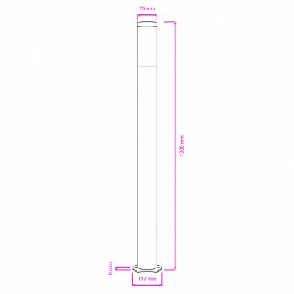 BRILAGI - LED vonkajšie svietidlo ELIA 1xE27/7W/230V 4000K IP44 100 cm antracit