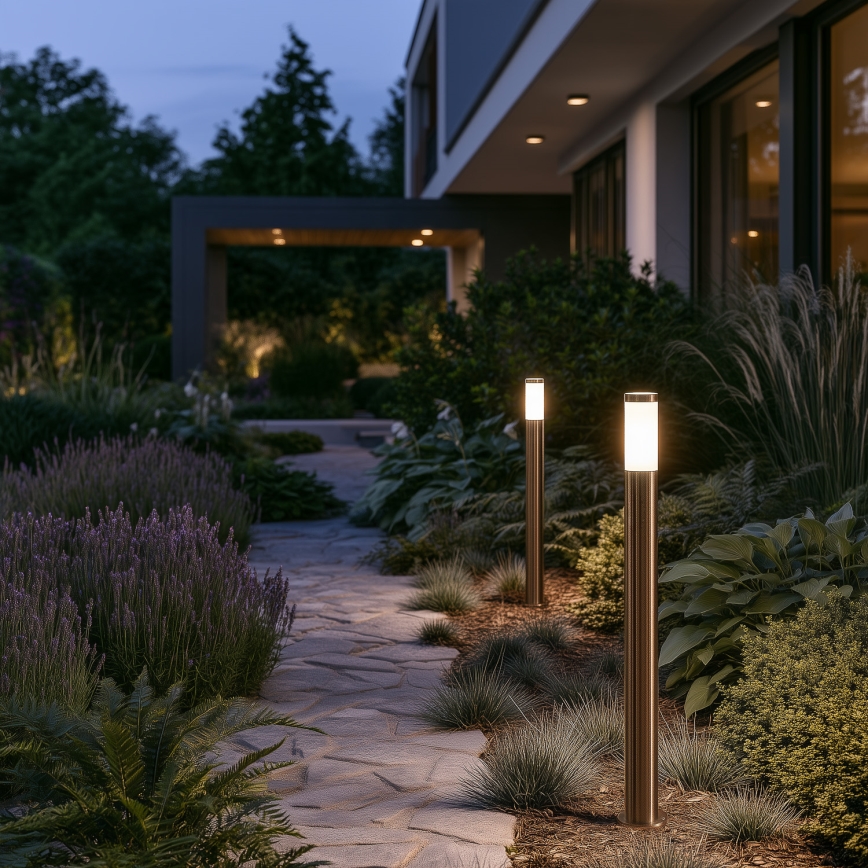 BRILAGI - LED vonkajšie svietidlo ELIA 1xE27/7W/230V 4000K IP44 100 cm matný chróm