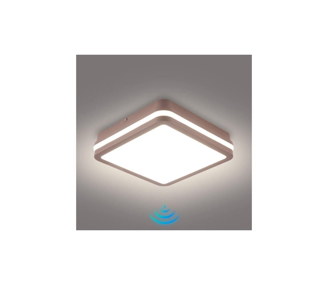 Brilagi-LED Vonkajšie svietidlo s čidlom BENE LED/18W/230V 21,5x21,5 cm hnedá IP54 BRI736