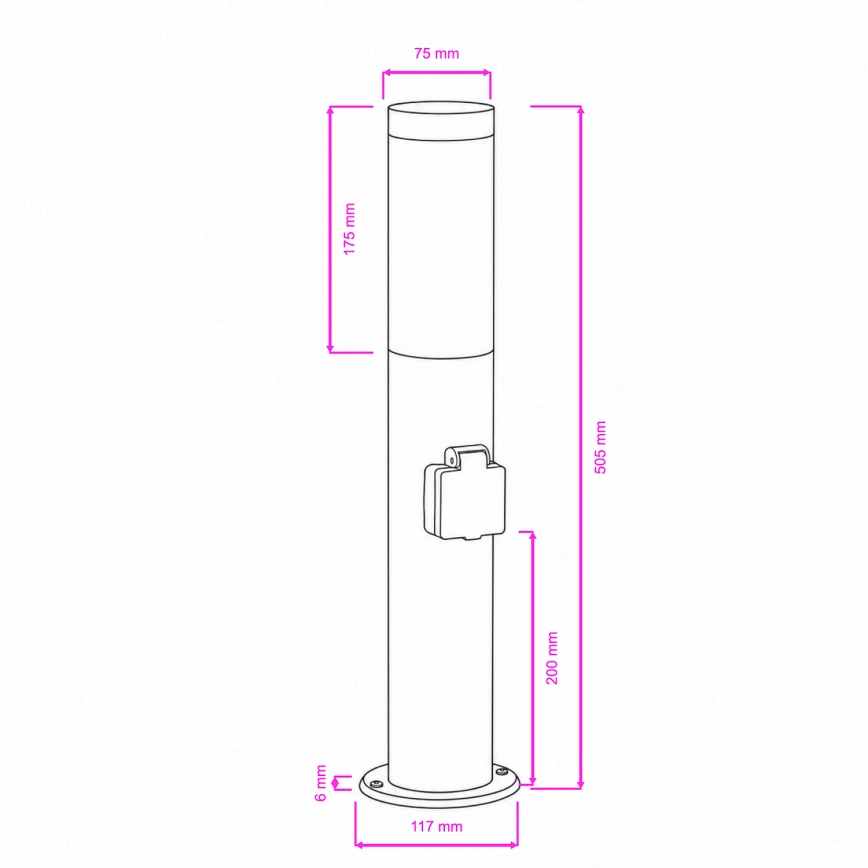 BRILAGI - LED Vonkajšie svietidlo so zásuvkou ELIA 1xE27/7W/230V 4000K IP44 50 cm antracit
