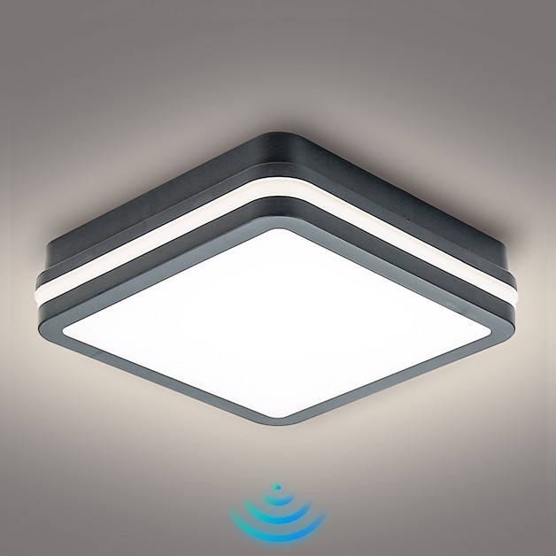Brilagi - LED Vonkajšie svietidlo so senzorom BENE LED/18W/230V 22x22 cm antracit IP54