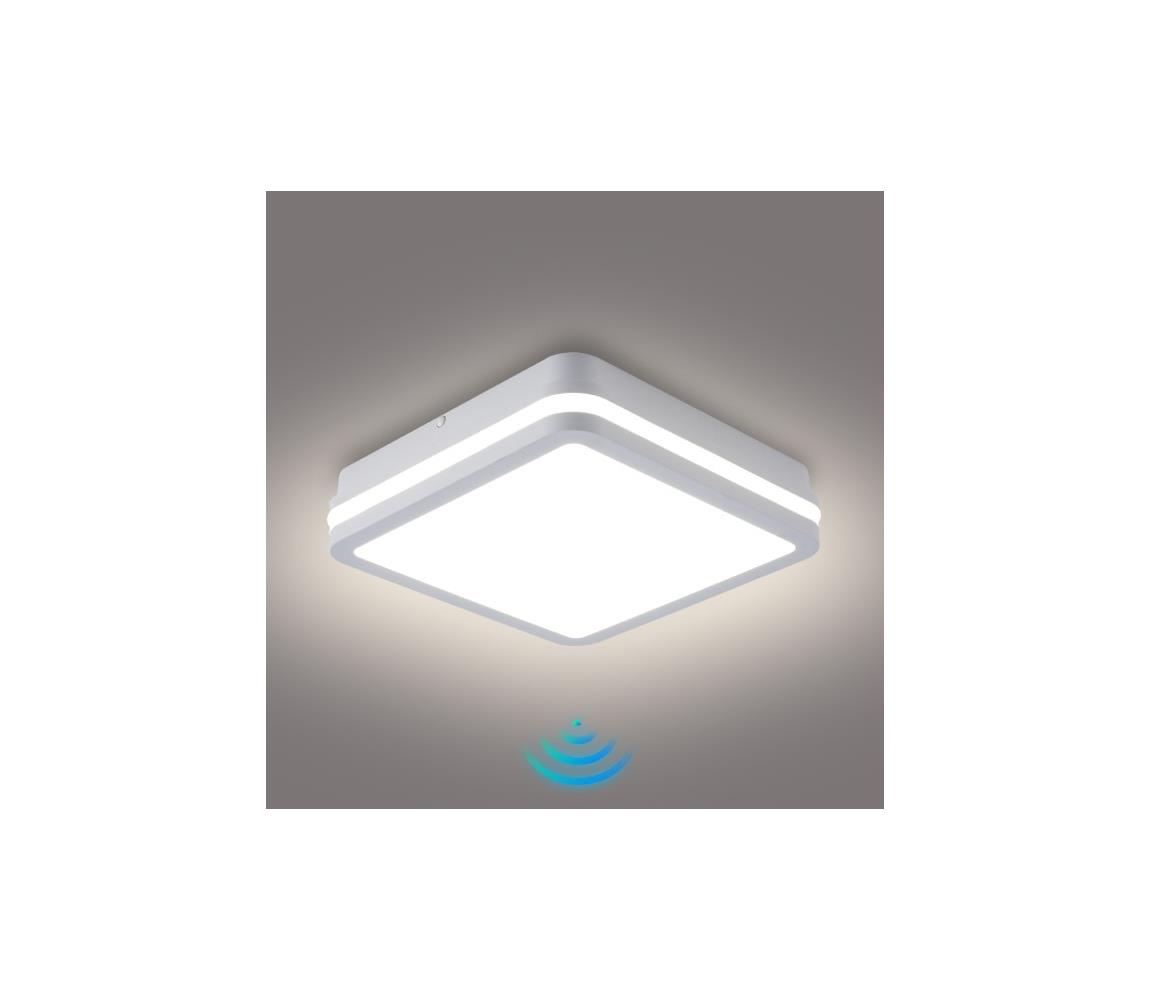 Brilagi - LED Vonkajšie svietidlo so senzorom BENE LED/18W/230V 22x22 cm biela IP54 BRI586