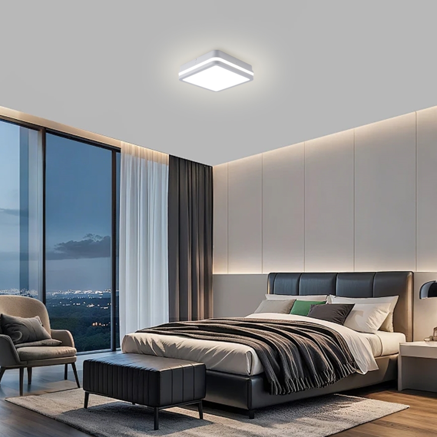 Brilagi - LED Vonkajšie svietidlo so senzorom BENE LED/18W/230V 22x22 cm biela IP54