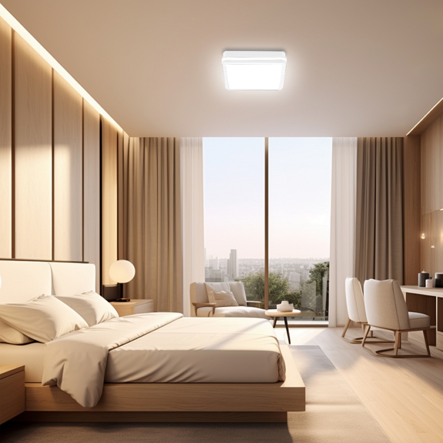 Brilagi - LED vonkajšie svietidlo so senzorom BENE LED/18W/230V 22x22 cm biele IP54