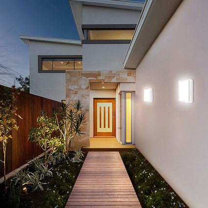 Brilagi - LED vonkajšie svietidlo so senzorom BENE LED/18W/230V 22x22 cm biele IP54