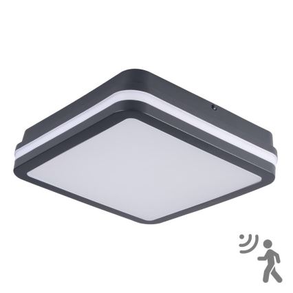 Brilagi - LED Vonkajšie svietidlo so senzorom BENE LED/18W/230V 22x22 cm antracit IP54