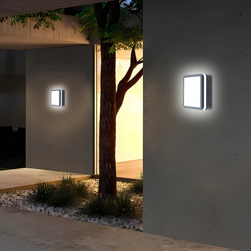 Brilagi - LED Vonkajšie svietidlo so senzorom BENE LED/18W/230V 22x22 cm antracit IP54