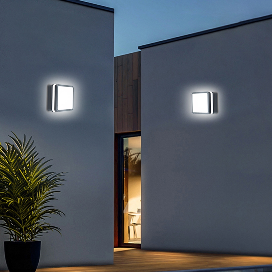 Brilagi - LED Vonkajšie svietidlo so senzorom BENE LED/18W/230V 22x22 cm antracit IP54