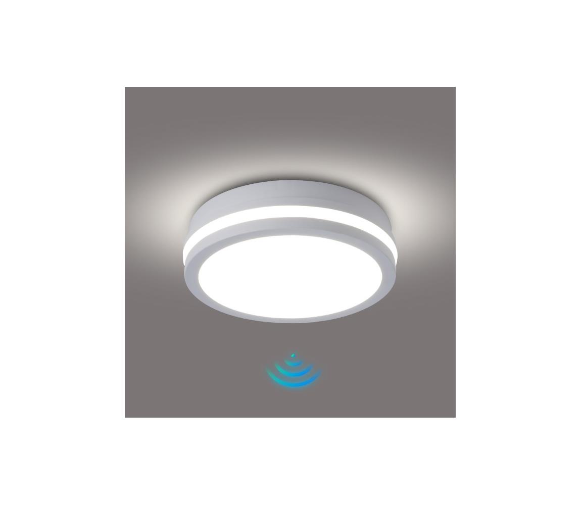 Brilagi - LED vonkajšie svietidlo so senzorom BENE LED/18W/230V pr. 21,5 cm biela IP54 BRI728