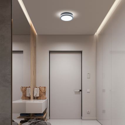 Brilagi - LED Vonkajšie svietidlo so senzorom BENE LED/18W/230V pr. 22 cm antracit IP54