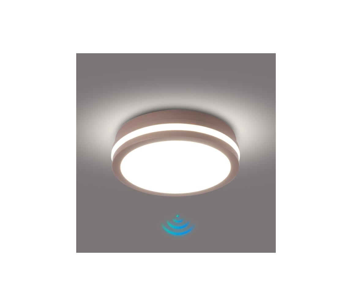 Brilagi -LED Vonkajšie svietidlo so senzorom BENE LED/18W/230V priemer 21,5 cm hnedé IP54 BRI732