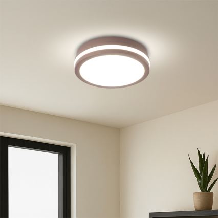 Brilagi - Vonkajšie LED stropné svietidlo BENE so senzorom LED/18W/230V, pr. 21,5 cm, hnedé, IP54