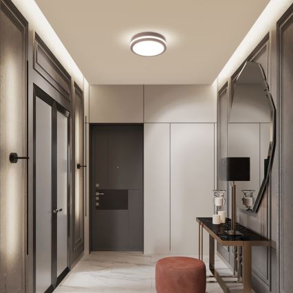 Brilagi - Vonkajšie LED stropné svietidlo BENE so senzorom LED/18W/230V, pr. 21,5 cm, hnedé, IP54
