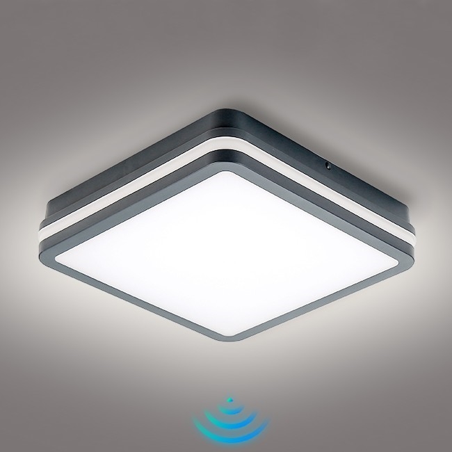 Brilagi - LED Vonkajšie svietidlo so senzorom BENE LED/24W/230V 26x26 cm antracit IP54