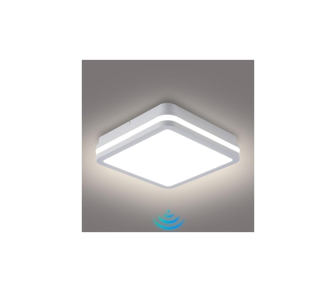 Brilagi - LED vonkajšie svietidlo so senzorom BENE LED/24W/230V 26x26 cm biela IP54 BRI588