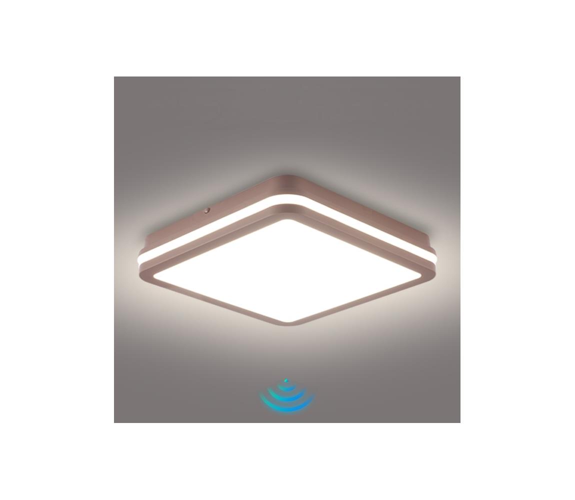 Brilagi-LED Vonkajšie svietidlo so senzorom BENE LED/24W/230V 26x26 cm hnedé IP54 BRI738