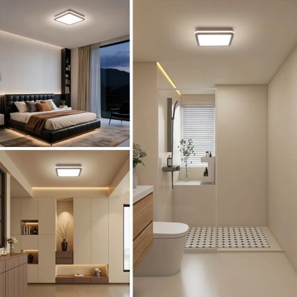 Brilagi - LED vonkajšie stropné svietidlo so senzorom BENE LED/24W/230V 26x26 cm hnedé IP54