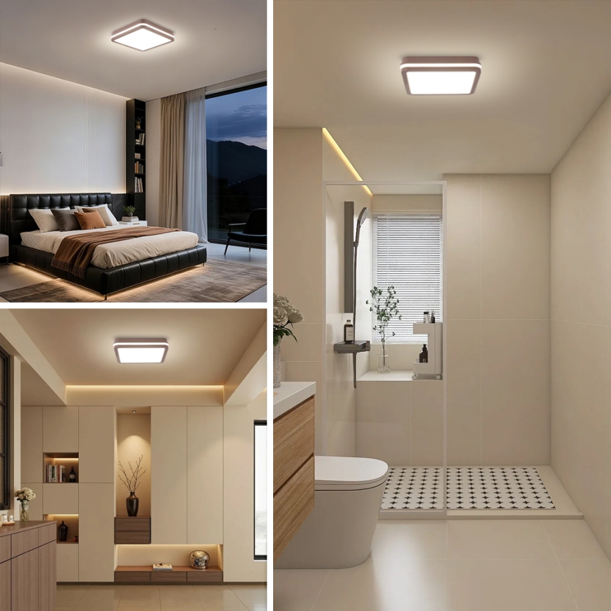 Brilagi - LED vonkajšie stropné svietidlo so senzorom BENE LED/24W/230V 26x26 cm hnedé IP54