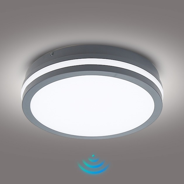 Brilagi - LED Vonkajšie svietidlo so senzorom BENE LED/24W/230V pr. 26 cm antracit IP54