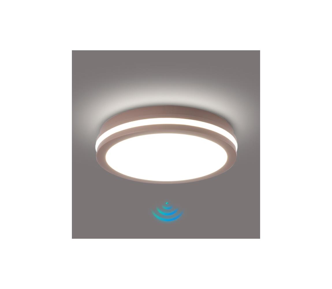 Brilagi - LED vonkajšie svietidlo so senzorom BENE LED/24W/230V pr. 26 cm hnedé IP54 BRI734