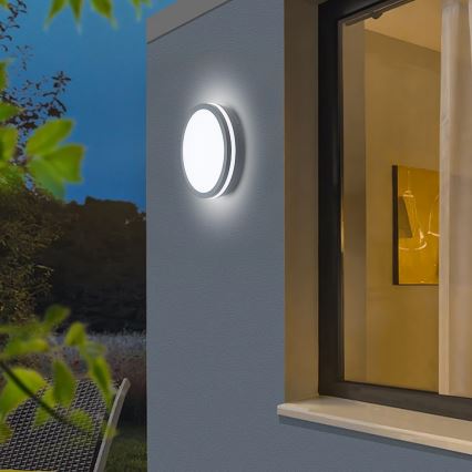 Brilagi - LED Vonkajšie svietidlo so senzorom BENE LED/24W/230V pr. 26 cm antracit IP54