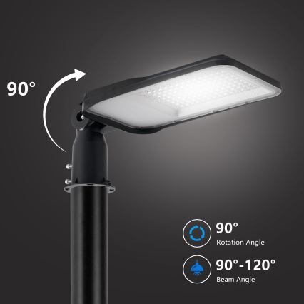 Brilagi - LED vonkajšia pouličná lampa so stĺpom a kĺbom 3 m URBANLIGHT LED/100W/230V čierna IP65