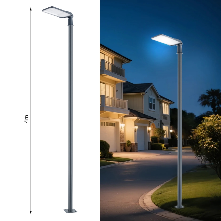 Brilagi - LED vonkajšie pouličné svietidlo so stĺpom a kĺbom 4 m URBANLIGHT LED/200W/230V antracit IP65