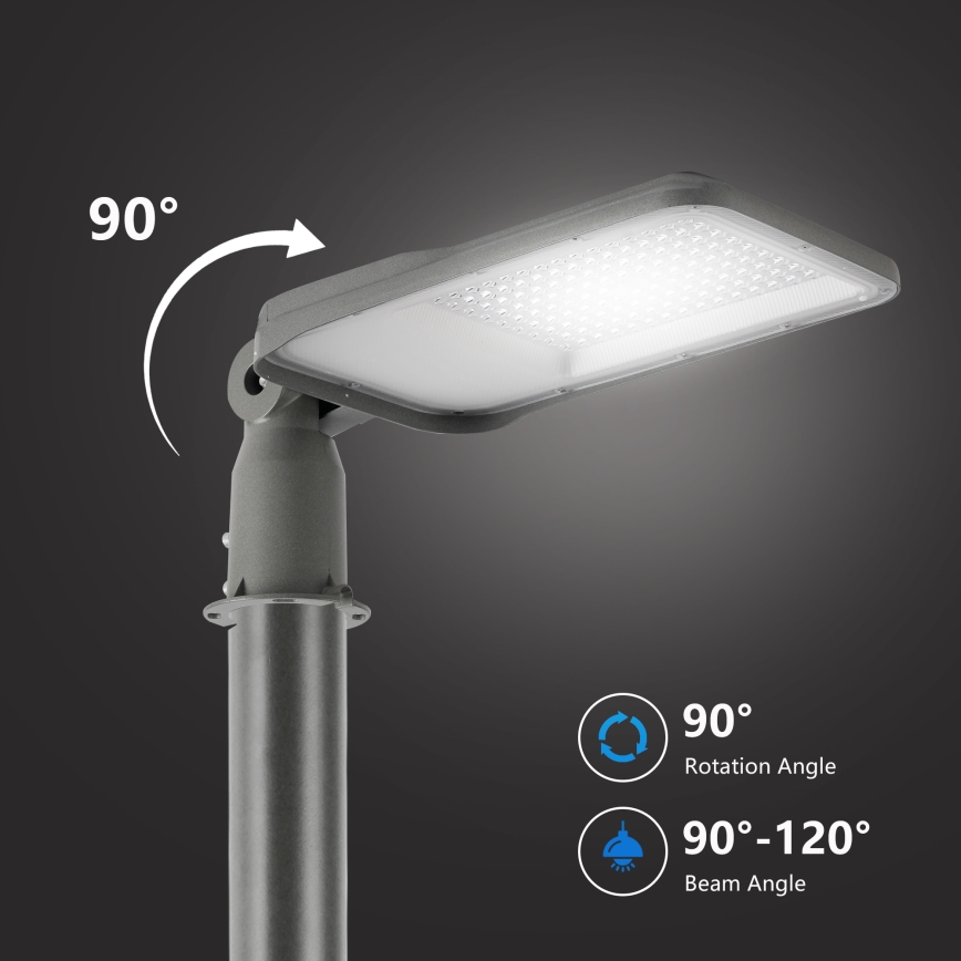 Brilagi - LED vonkajšia pouličná lampa so stĺpom a kĺbom 3 m URBANLIGHT LED/100W/230V sivá IP65