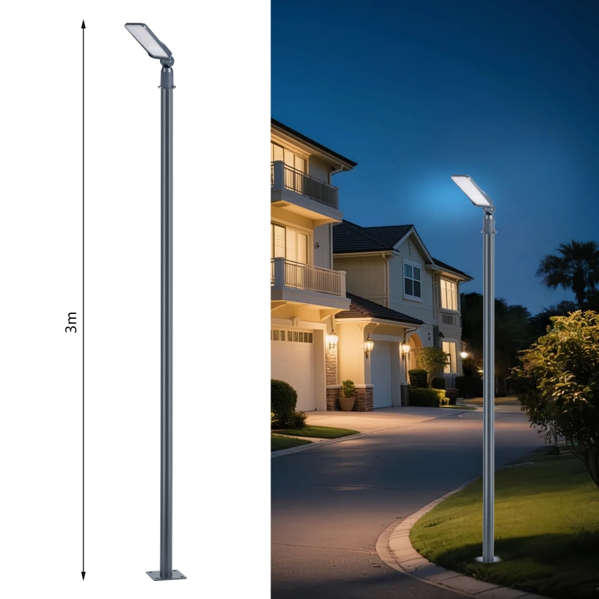 Brilagi - LED vonkajšie uličné svietidlo so stĺpom a kĺbom 3 m URBANLIGHT LED/50W/230V antracit IP65