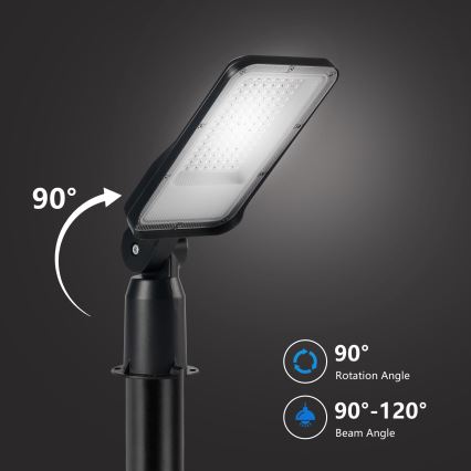 Brilagi - vonkajšie pouličné LED svietidlo so stĺpom a kĺbom 3 m URBANLIGHT LED/50W/230V čierne IP65