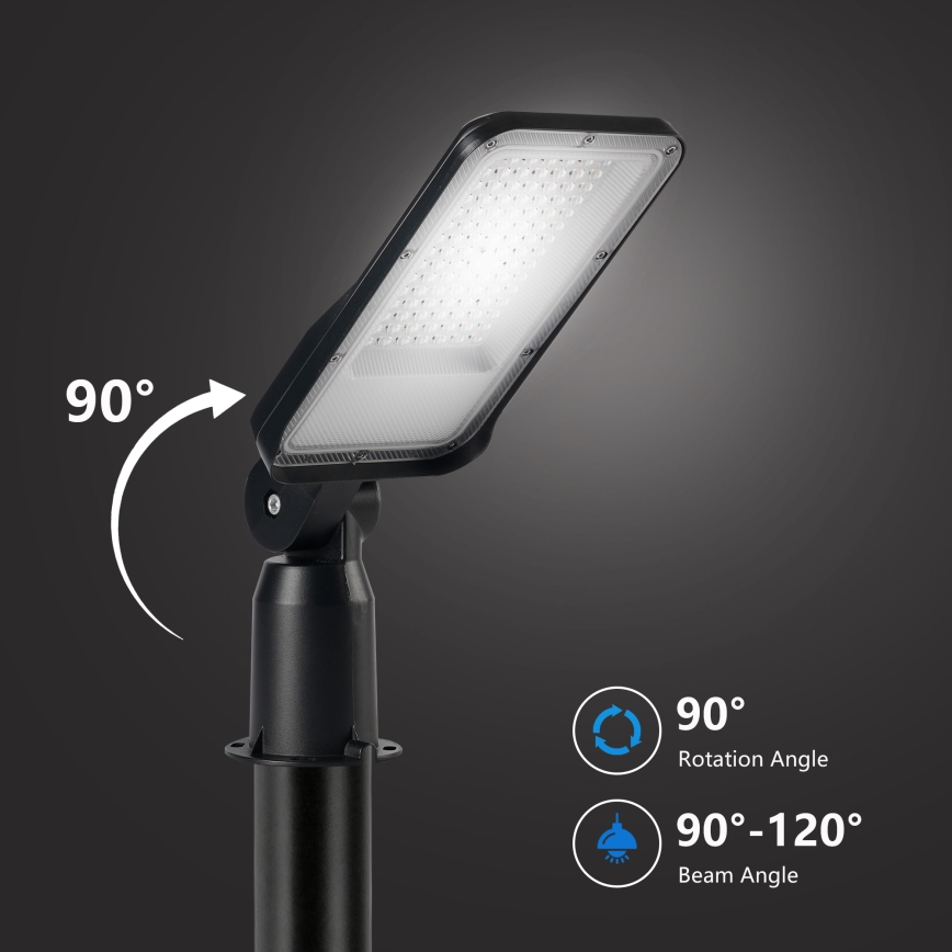 Brilagi - vonkajšie pouličné LED svietidlo so stĺpom a kĺbom 3 m URBANLIGHT LED/50W/230V čierne IP65
