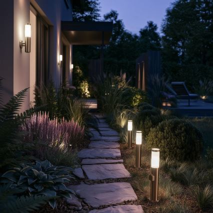 BRILAGI - LED vonkajšie svietidlo so zásuvkou ELIA 1xE27/7W/230V 4000K IP44 50 cm matný chróm
