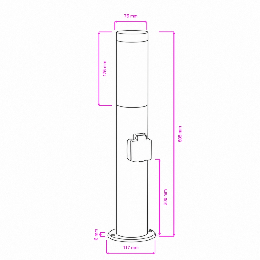BRILAGI - LED vonkajšie svietidlo so zásuvkou ELIA 1xE27/7W/230V 4000K IP44 50 cm matný chróm