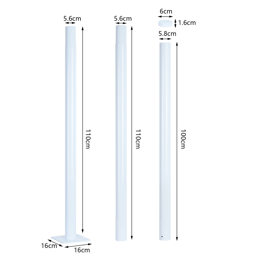 Brilagi - LED vonkajšie pouličné svietidlo so stĺpom 3 m URBANSPARK LED/120W/230V biela IP65