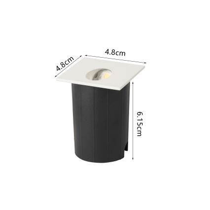 Brilagi - LED vonkajšie zapustené svietidlo STAIRDOT LED/2W/230V biele IP65 hranaté