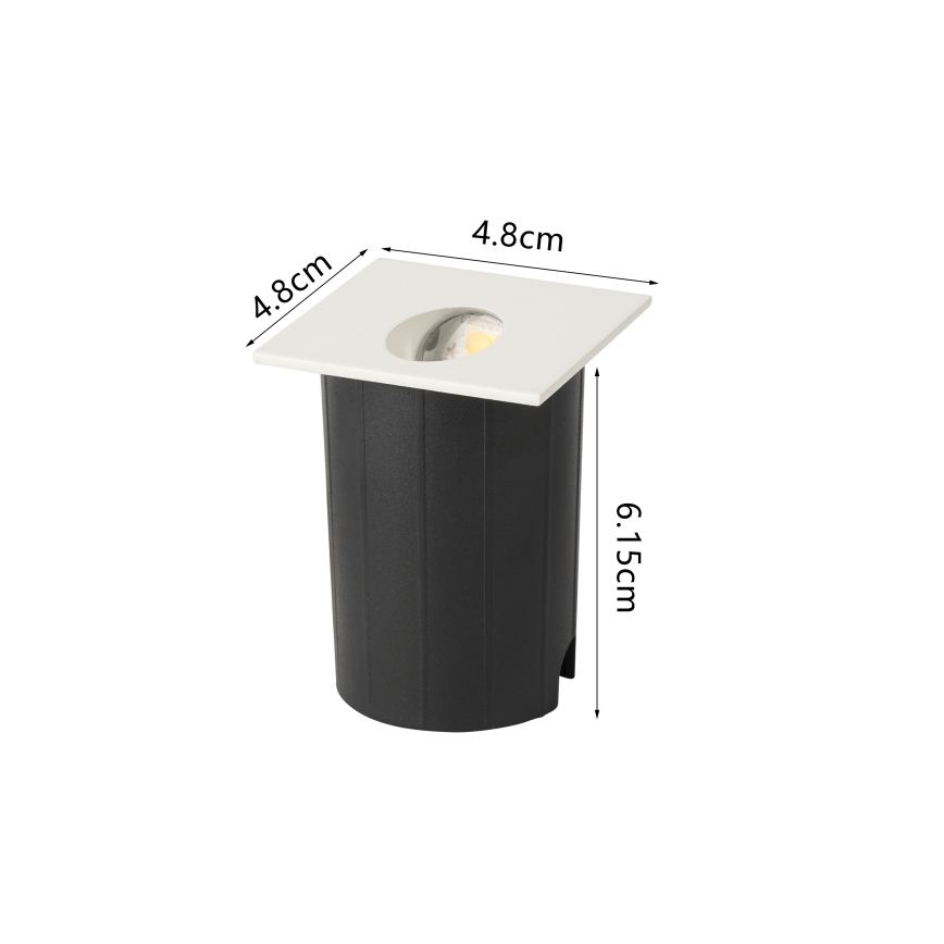 Brilagi - LED vonkajšie zapustené svietidlo STAIRDOT LED/2W/230V biele IP65 hranaté