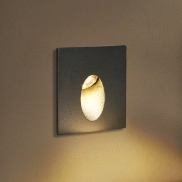Brilagi - LED vonkajšie zapustené svietidlo STAIRDOT LED/2W/230V čierne IP65 hranaté