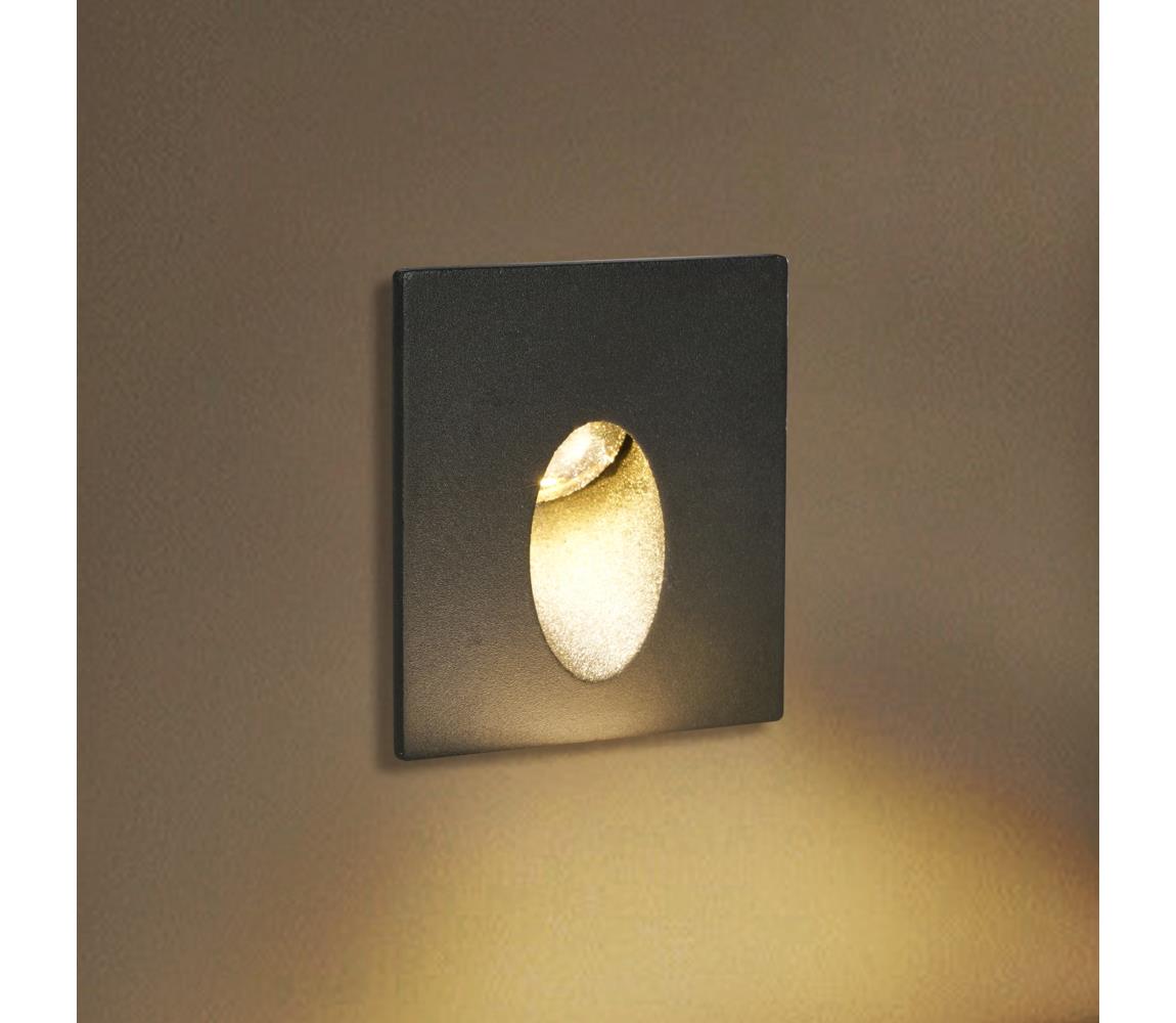 Brilagi - LED vonkajšie zapustené svietidlo STAIRDOT LED/2W/230V čierne IP65 hranaté BRI304