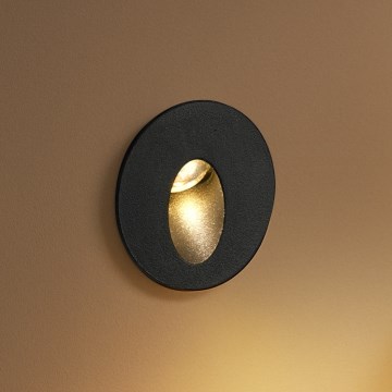 Brilagi - LED vonkajšie zapustené svietidlo STAIRDOT LED/2W/230V čierne IP65 okrúhle