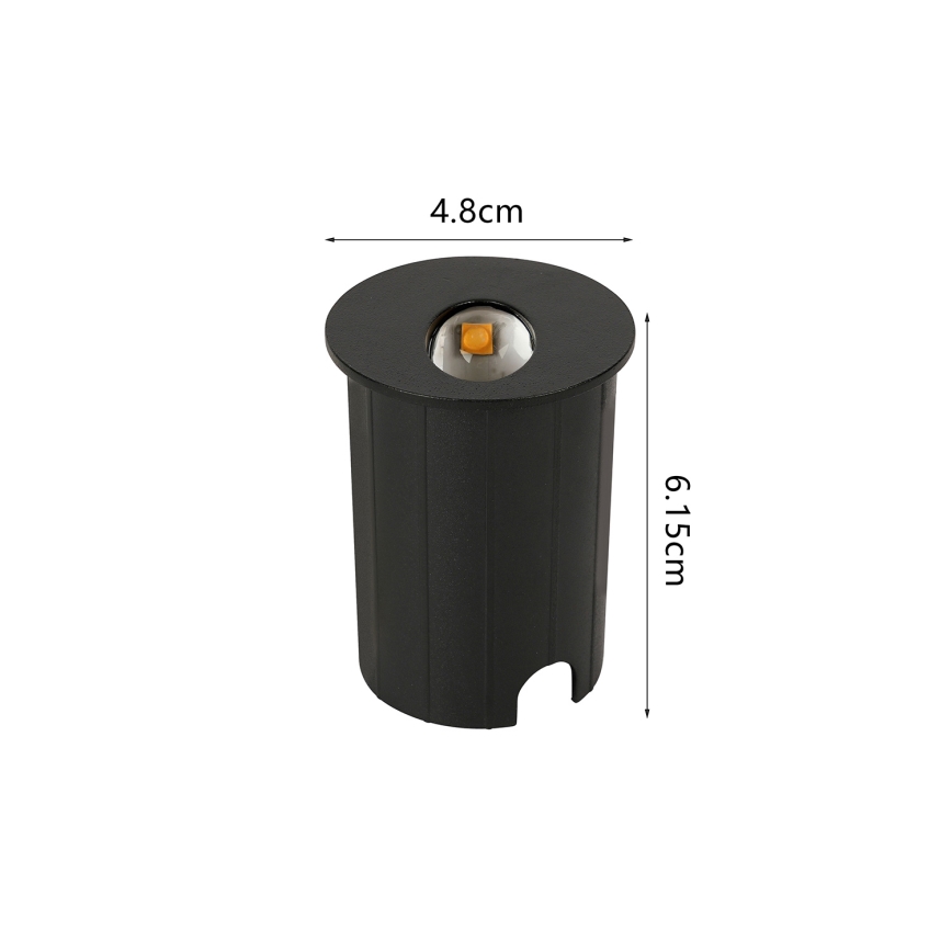 Brilagi - LED vonkajšie zapustené svietidlo STAIRDOT LED/2W/230V čierne IP65 okrúhle