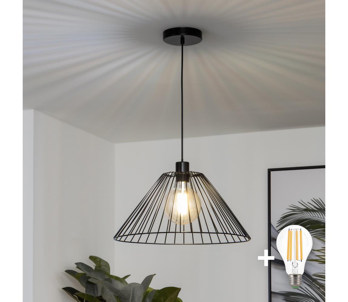 Brilagi - LED závesné svietidlo na lanku CERIA WIRE 1xE27/40W/230V pr. 45 cm čierne BG3987+EG300164