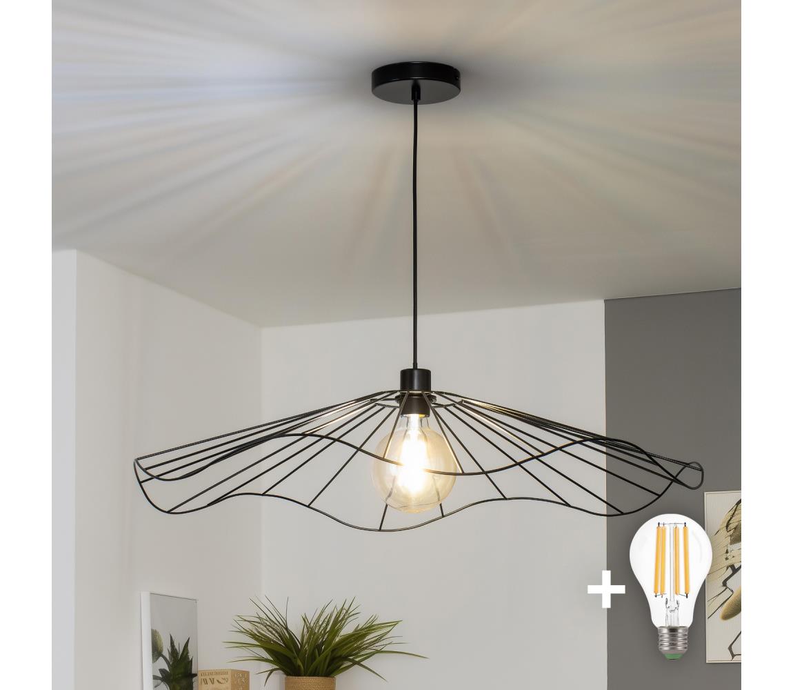 Brilagi - LED závesné svietidlo na lanku CERIA WIRE 1xE27/40W/230V Ø 80 cm čierna BG3987+EG300157