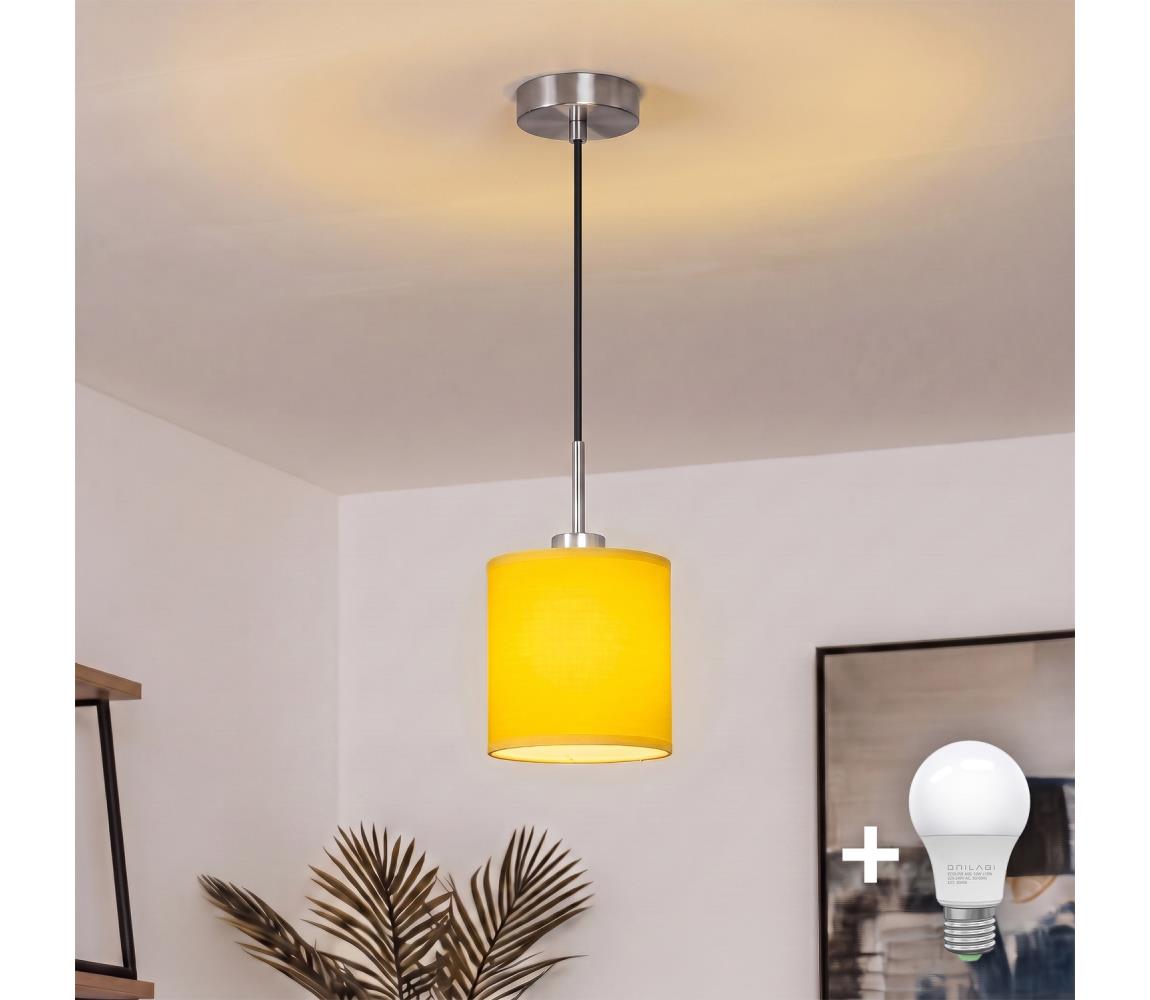 Brilagi - LED závesné svietidlo na lanku NUBILA 1xE27/60W/230V priemer 14 cm čierna/žltá EG32517+BG2452