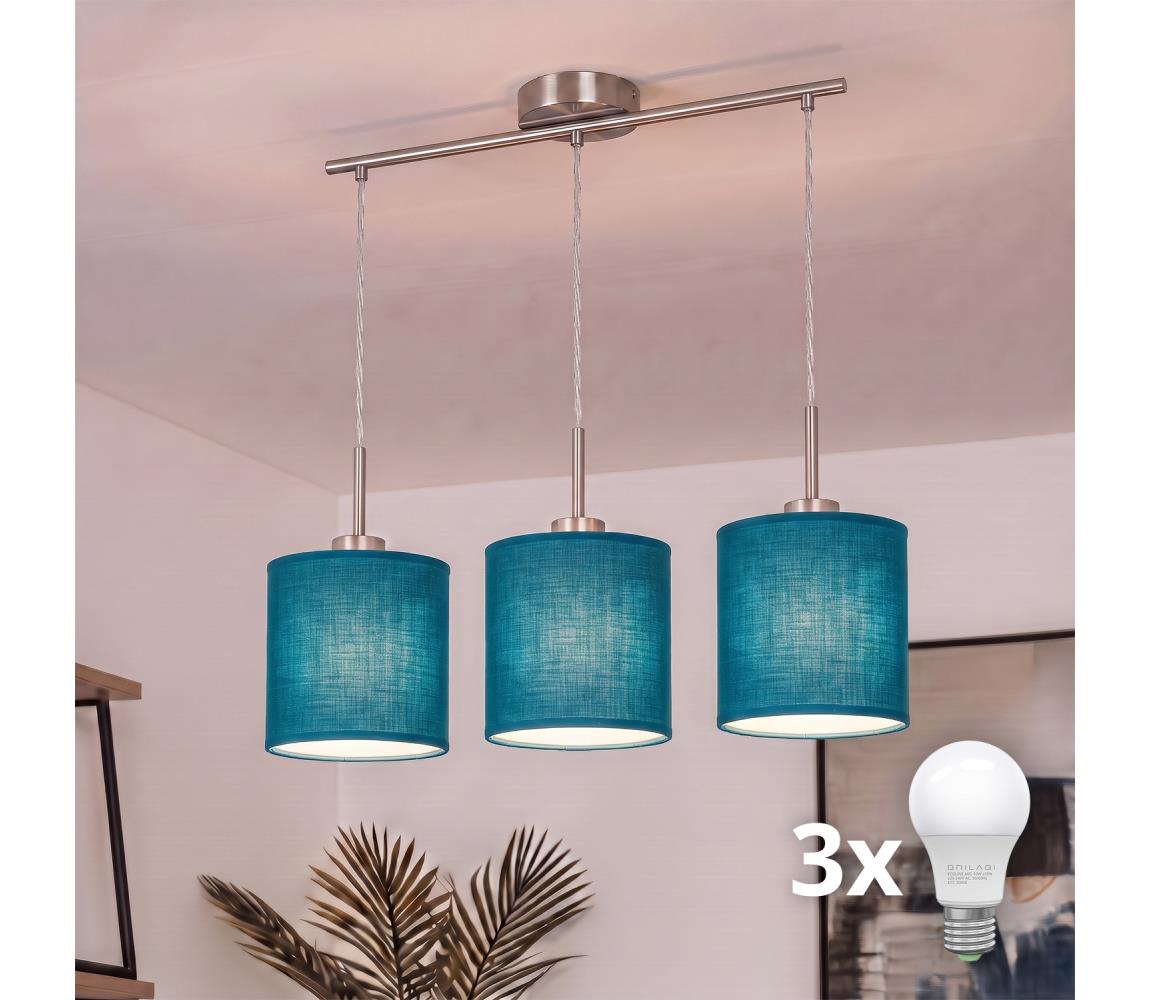 Brilagi - LED závesné svietidlo na lanku NUBILA 3xE27/60W/230V tmavomodrá EG32521+3xBG1575