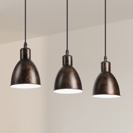 Brilagi - LED závesné svietidlo RIDDY na lanku 3xE27/60W/230V medená/patina