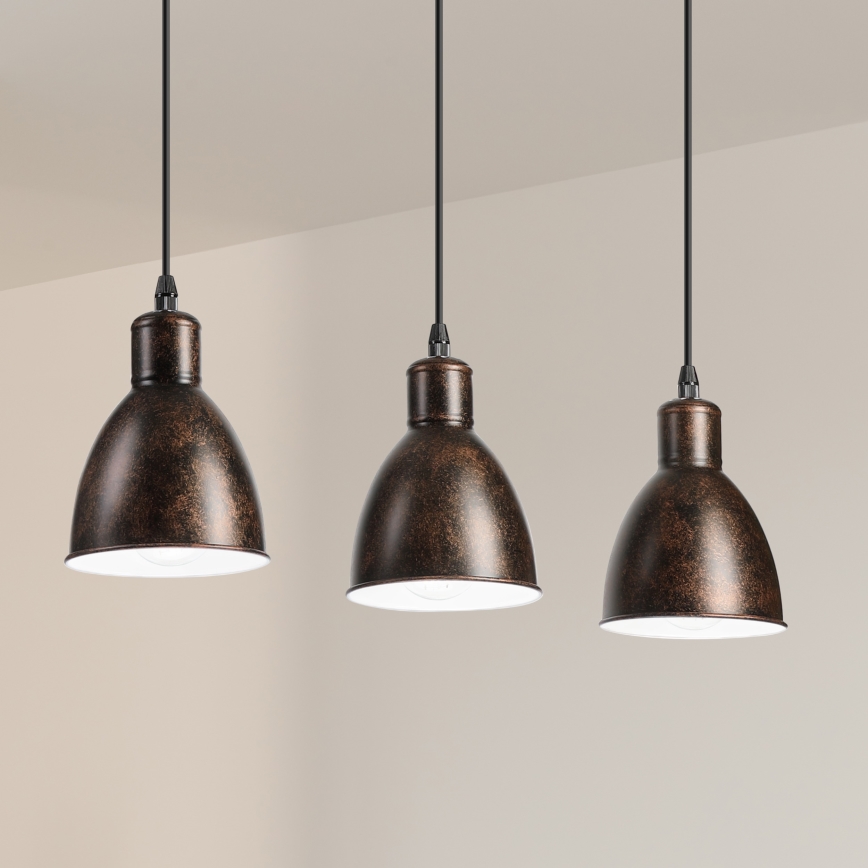 Brilagi - LED závesné svietidlo RIDDY na lanku 3xE27/60W/230V medená/patina